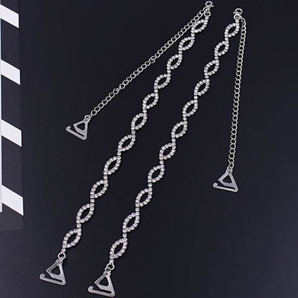 3 højre Rhinestone BH-stropper Diamant BH-stropper Udskiftning 8-formet Krystal