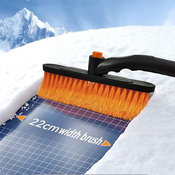 Sneskraber aluminiumsbørste Teleskopstang ren orange skraber 70 * 20,9 cm