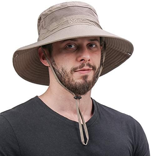 Sol Fashing Hat for Menn, 3,5” Bred Brede Brede Solhatt