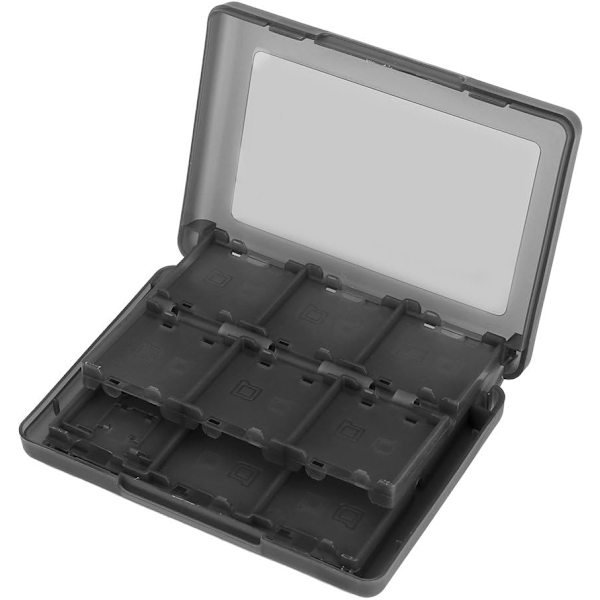 28 in 1 PP-muoviset säilytyslaatikko 3DS DSL DSI LL -videopeleille, musta