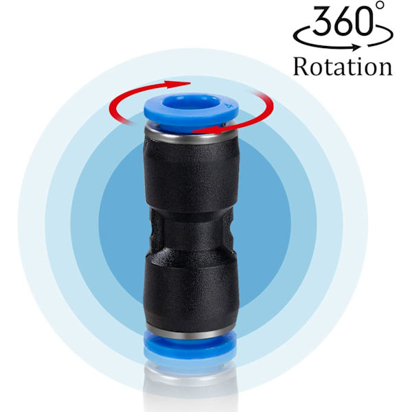 Pneumatisk koppling 4 mm snabbkoppling tryckluft rak tryckluftsslangrör koppling 30 delar