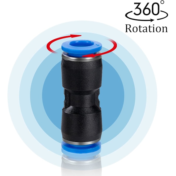 Pneumattinen liitin 4mm pikaliitin paineilma suora push-in muovi ilmaletkun liitin 30 kpl