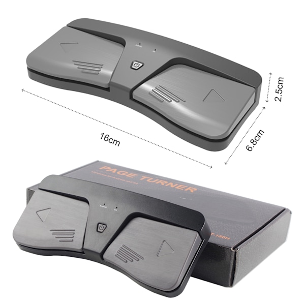 Bluetooth-pedal for å bla om sider Trådløs musikkpedal for å bla om sider for nettbrett og smarttelefoner Kompatibel med Android iOS-system