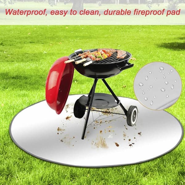 61 cm rund eldstad matta, brandhämmande under grill eldstad matta och gräsmatta
