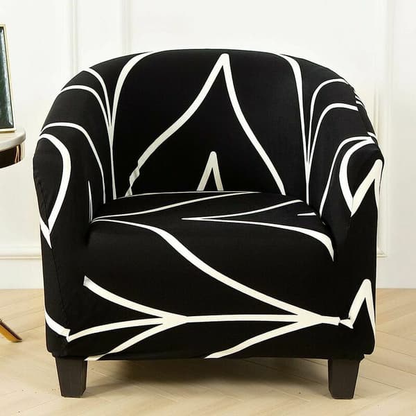 (Sort Tone) Trykt All-inclusive Stretch Tub Couch Cover, til indendørs og