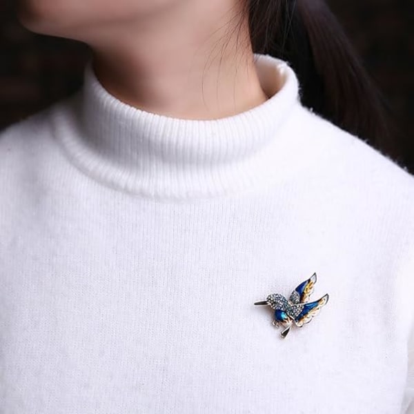 Värikäs Kristalli Zirkon Kolibri Eläin Brossi, Muoti Värillinen Lintu Brossi Pin Naiselle