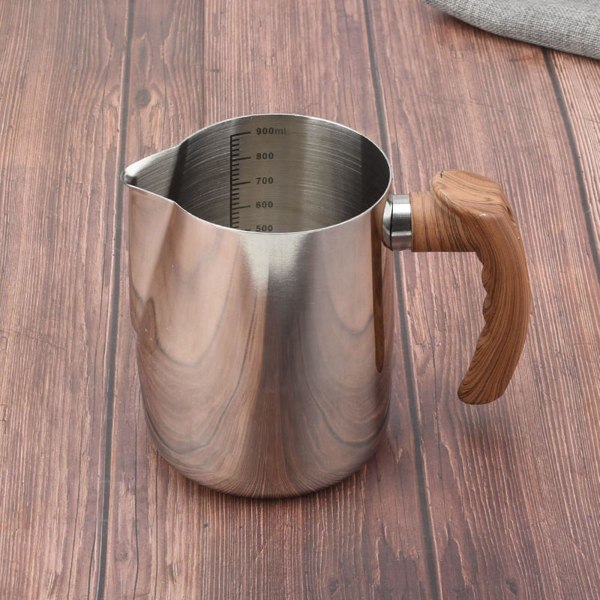 Melkeskummer i rustfritt stål for espresso, cappuccino og melkeskumming 100 ml