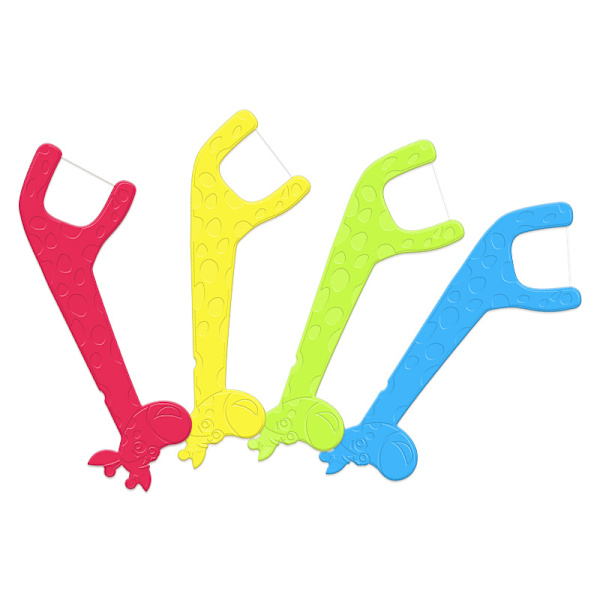 Tandtrådsval för barn 3-pack (120 st) med tandköttssäker fiber, bekvämt ...