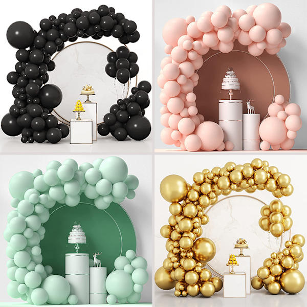 Silver Chrome Ballongset för födelsedag - 118-pack | Dekorationer för möhippa,