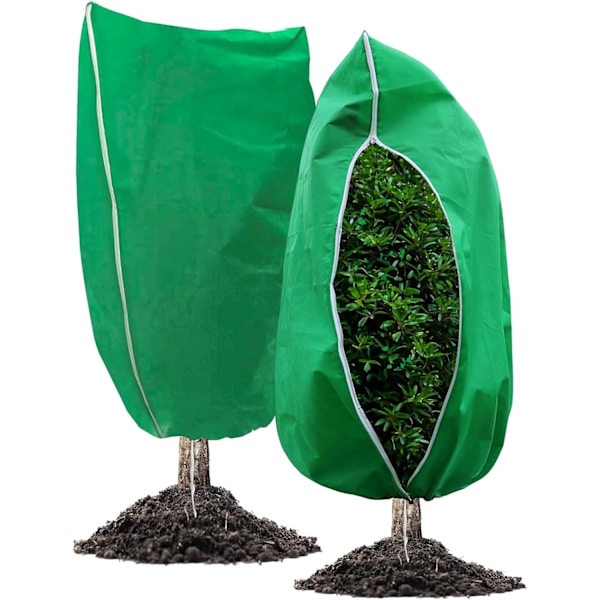Pieces Vinterdækken Planter 120x80 cm Non-Woven Beskyttelsespresenning med Snøre og Lynlås kompatibel Udendørs Haveplanter Buske Træer Ve