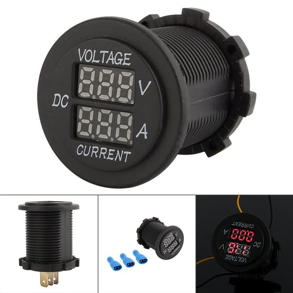 Digital Voltmeter Amperemeter - Høj Præcision Bil Motorcykel DC 12-24V Dobbelt LED Digital Voltmeter Amperemeter Amp Voltmeter Måler