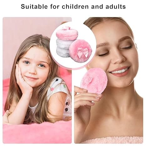 4 stk. store, bløde pudderpuf, ultra bløde kropspudderpuf, bløde