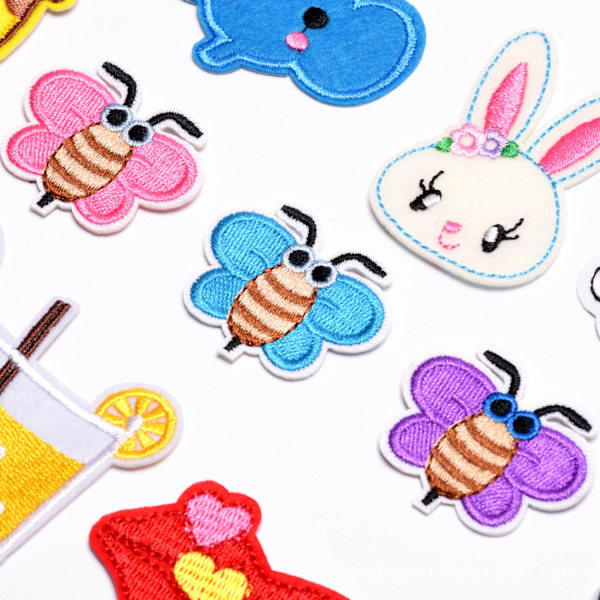 20 stk. søde brodererede stofpatches