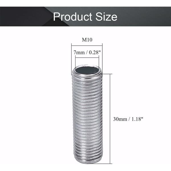 6-pack M10-lamprör gängade kopplingar Längd: 30 mm - Stigning: 1 mm V