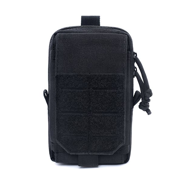 Taktisk Telefonpung Molle Bæltetaske Gadget EDC Militær Taske til Vandreture Cykling Rejser (Sort)