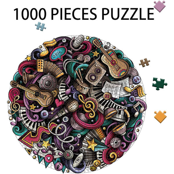 1000 palan palapeli aikuisille pyöreä palapeli musiikkipalapeli soitin doodle palapeli lapsille paineenpoistoon ja lahjaksi