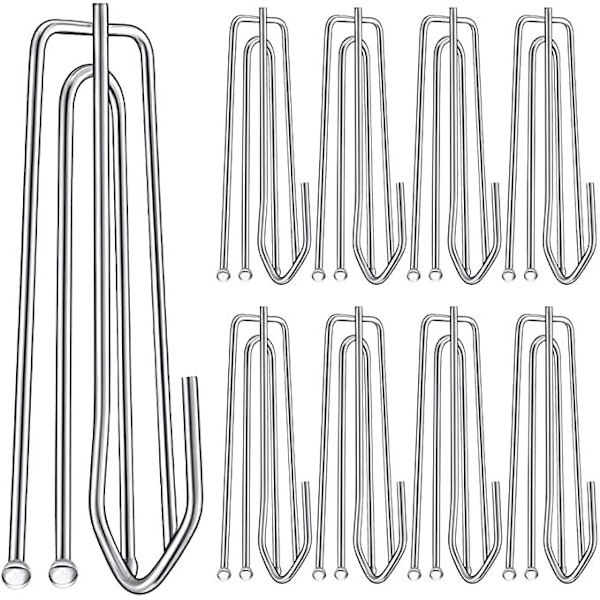 20 Pieces Curtain Hooks Stainless Steel Curtain Hooks for Heavy Duty Window Curtain and Heavy Door Curtain