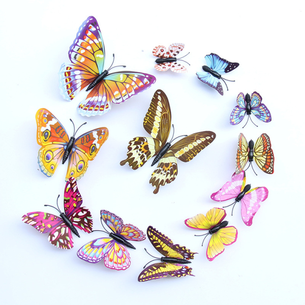84 STK sommerfuglveggdekor - 3D sommerfugldekor for veggavtakbart veggmaleri