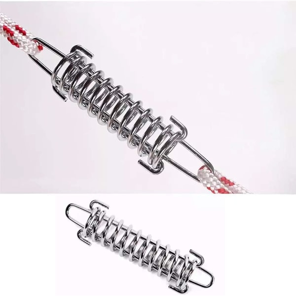 4 st segelfäste för tält, kraftig repfjäder för studsmatta, fjädrar för camping, silver, 11,5 x 3,8 cm