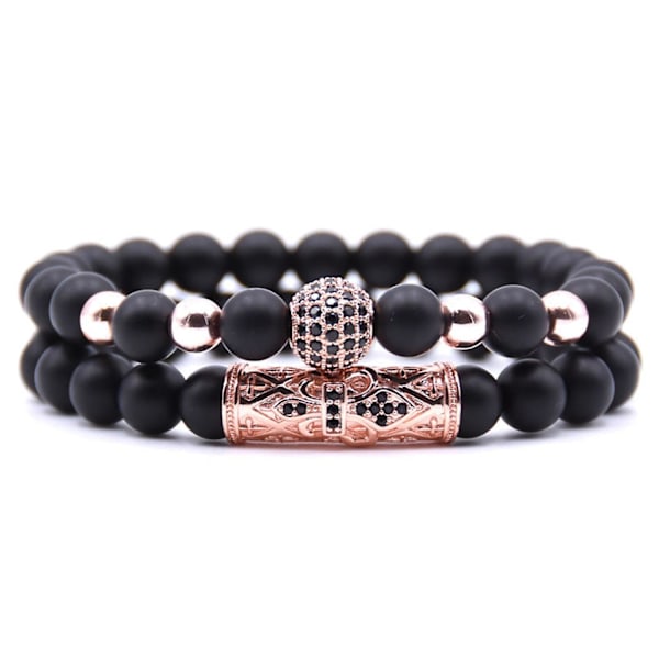 2 stk./sæt flot armbånd korrosionsbestandigt legering perle design mænd je