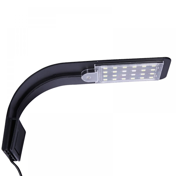 Ultra-liten LED-lampe for små akvarier, Mini Aquarium Clip Lights, med 24 hvite lysdioder, for 30-40 cm akvarier, 10w (svart)