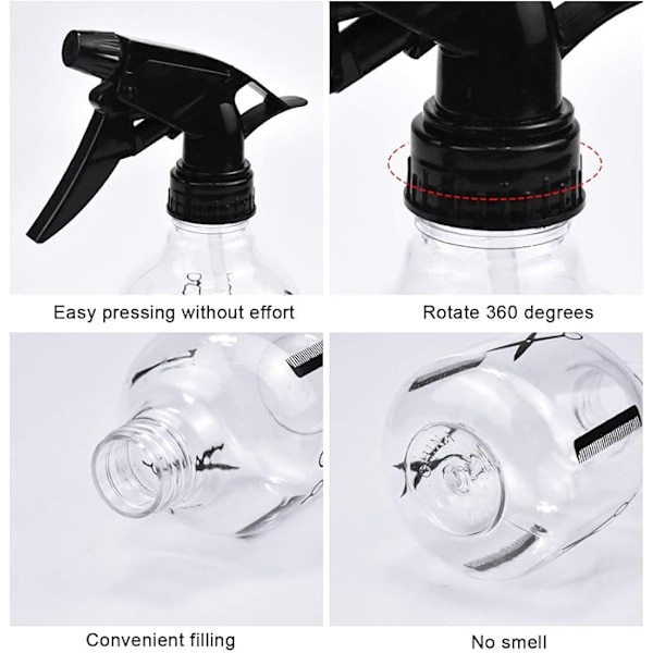 Plastsprayflaskor, 250 ml stor kapacitet sprayflaska frisörsalong frisörspray, plastsprayflaskor, påfyllningsbar sprayflaska tom frisör