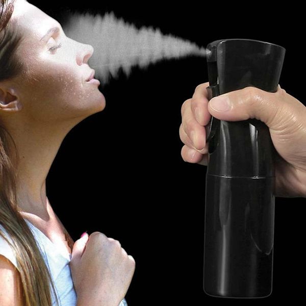 Kontinuerlig sprayflaska för hår Återanvändbar skönhetssprayflaska Mist Sprayer för rena växtstylingverktyg och apparater (1 st svart 300 ml)