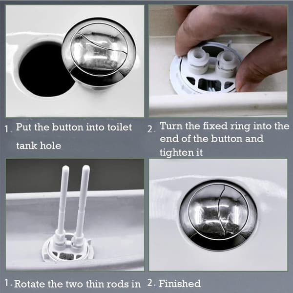 38MM Toilet Flush Push Button,Universal Double Round Head Toilet Flush Butt
