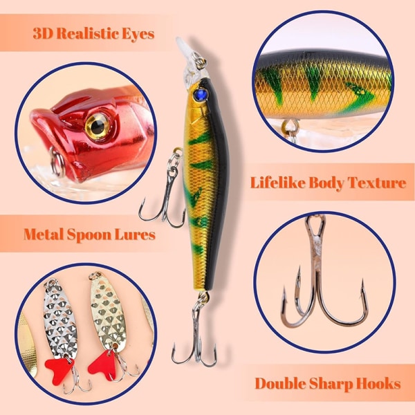 Advent Calendar Fishing Christmas Countdown, 24 Days Fishing Lure