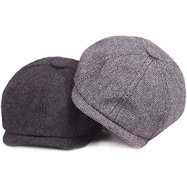 Stickad hatt Herr Tweed Newsboy Hat Beret Herringbone Gatsby Hats C