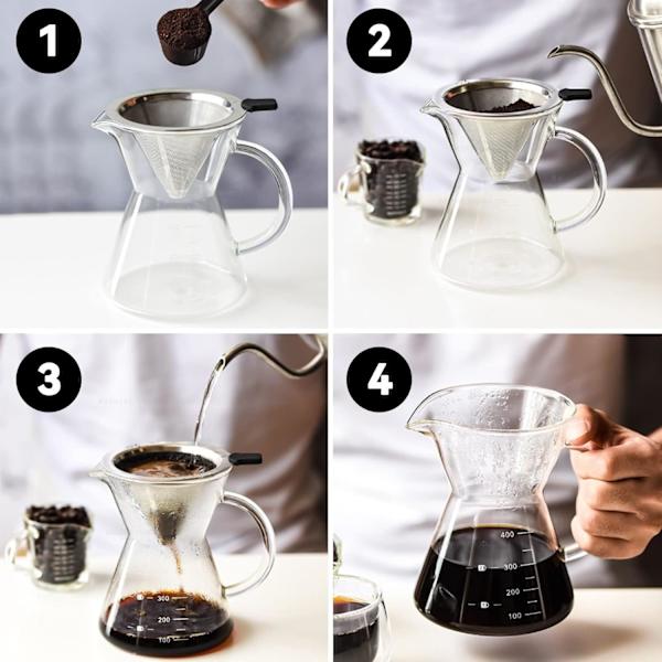 Håndbrygget Kaffemager, Manuel Kaffefilter, Håndbrygget Kaffemager Kop 400ml, Håndbrygget Kaffemager, Borosilikatglaskande, Manuel Håndbrygget Kaffe