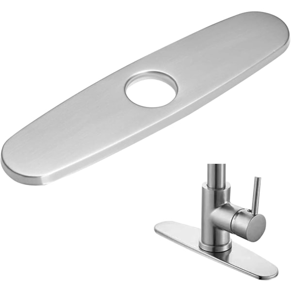Hanegreb Plade, 10 Tommer Børstet Nikkel Escutcheon Plade Rustfrit Stål Hane Base Hul Dækplade til 1 eller 3 Hulls Vask