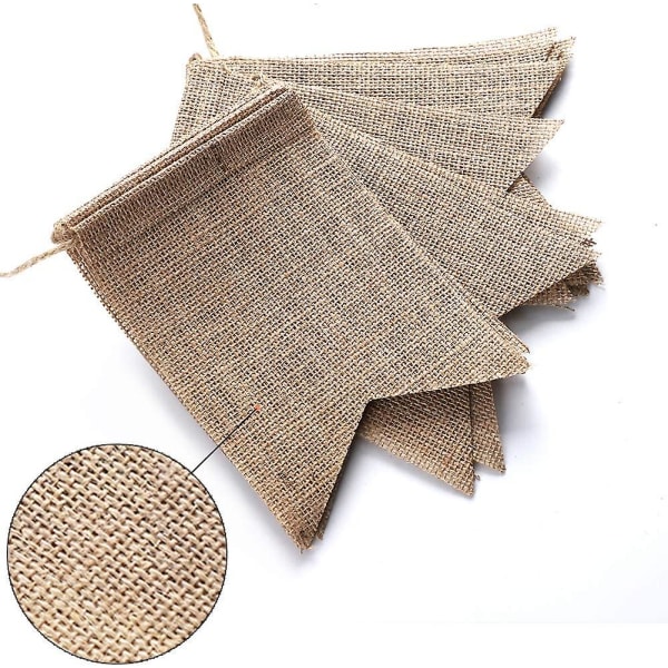 15 stk. Burlap Vimpler, Perfekt Trekantet Flag Diy Dekoration Til Bryllup,