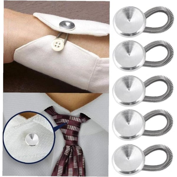 10 stk fleksible metallknapper Elingence spenne Srucke for bukser skjorte stretch
