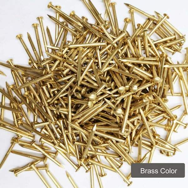 200 stk 1,2x10mm små messingspiker små runde hodespiker for DIY tredekor