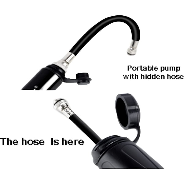 Mini kannettava alumiiniseos pyörän pumppu pallopumppuneulalla ja runkokannattimella