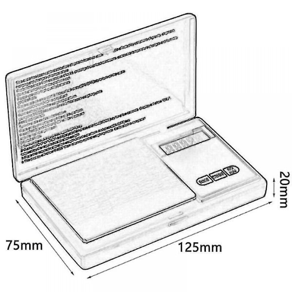 Mini Smykkeskala Elektronisk Vektskala 1000g X 0.01g Balanseskala Lomme