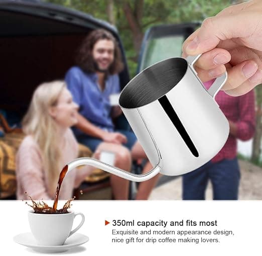 Drypkande Te-kande til kaffeservering, 250 ml rustfrit stål kaffekande Goosen