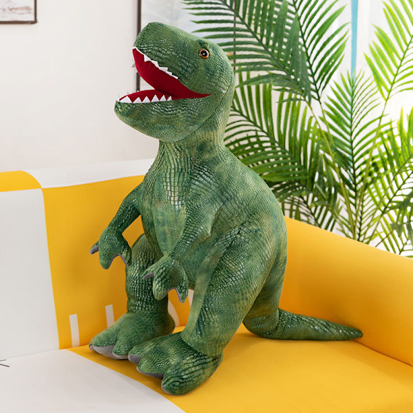 Fylld dinosaurie plysch jätte T-Rex leksak - 57cm naturtrogen plyschdjur pojke barn, grön
