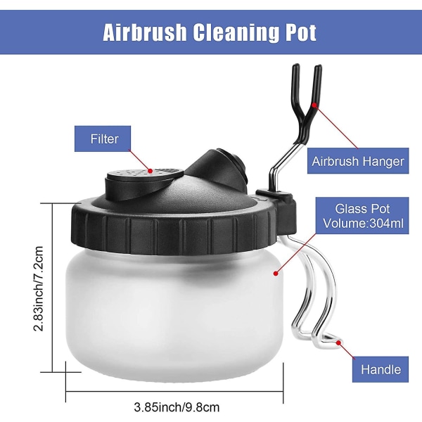 Airbrush rengöringskit, glas Airbrush rengöringsbehållare med rengöringsnål