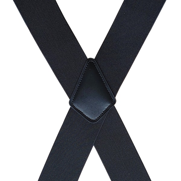 Extra Wide X hängslen för män med svarta eller silverklämmor och tjockt tyg