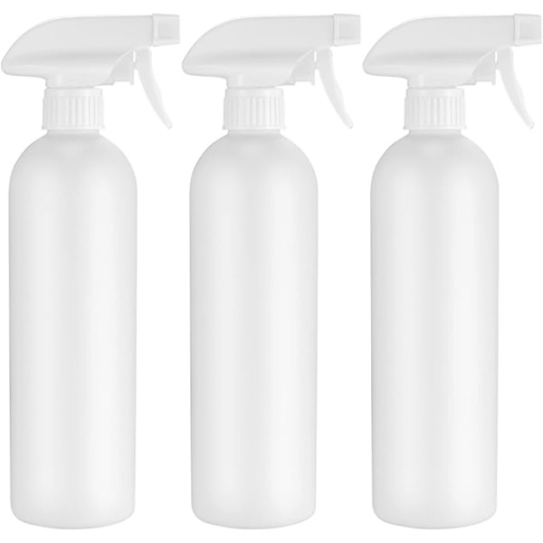 3-pack Sprayflaskor, 500 ml Tom Sprayflaska, Plastpumpflaskor kompatibla Trädgårdsväxt Hår Vattenspruta (Vit)