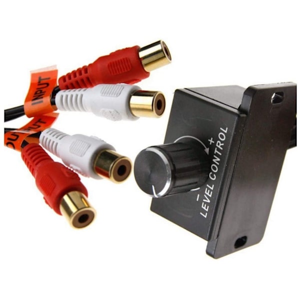 Universaali vahvistin Basso Rca Gain Level Volume Control Nuppi Auto Koti Musta