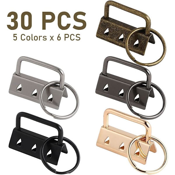 30 Styk Nøglering Hardware, 32mm Webbing Spænde med Nøglering, Nøglering Hardware og Håndledsrem, kompatible Nøglestropper, Lynlås, Skuldertaske, DIY Stropper