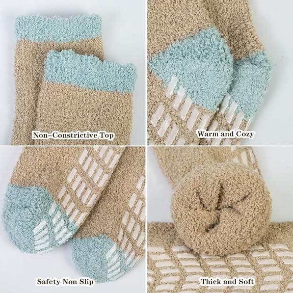 Womens Fuzzy Socks 5 Par, Vinter Varme Bløde Sutsko, Non S