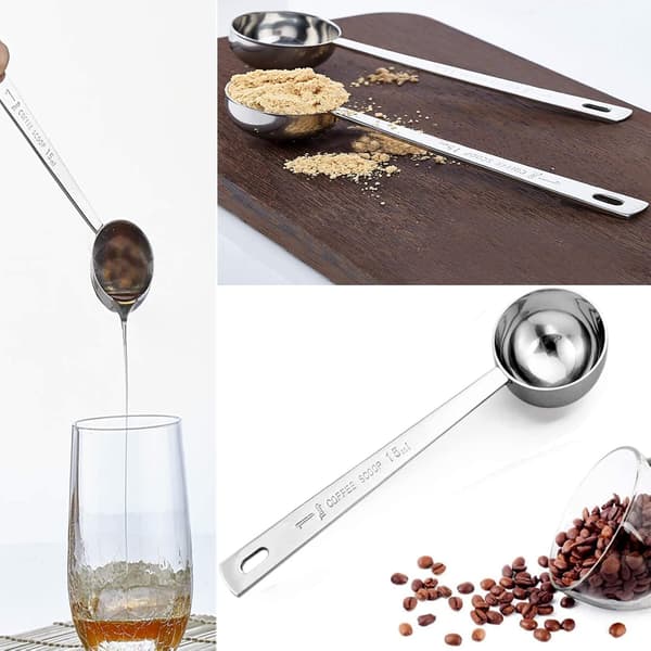Metal Rustfrit Stål 1 Spiseske Måleske til Kaffe, Sæt med 5