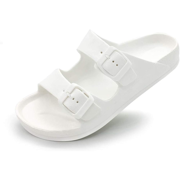 Komfortable justerbare EVA-flate sandaler med dobbeltspenne for kvinner