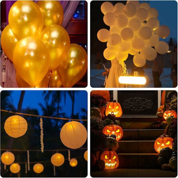 30-pack LED-ballonglampor, mini LED-ballonglampor, varmt vitt, vattentäta, för papperslyktor, inomhus utomhus för jul, halloween, nyår, bi