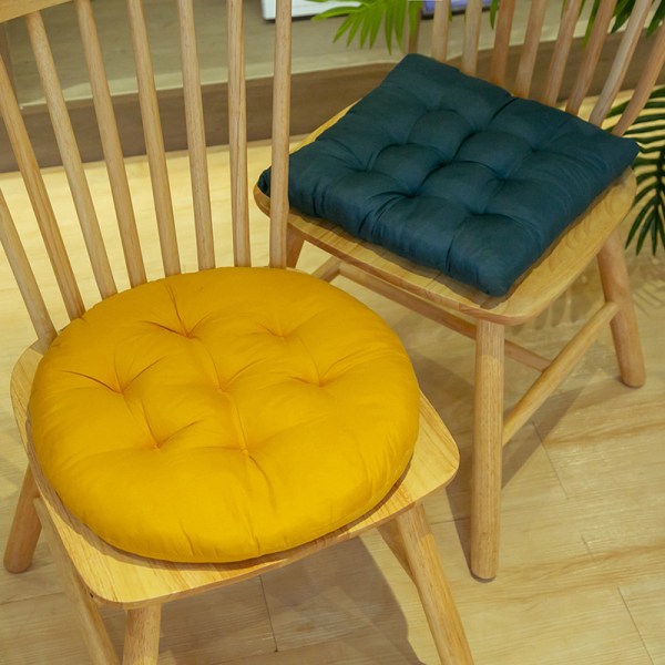 Set med 2 sittdynor, sittdynor för trädgårdsstol, dynöverdrag för inomhus- och utomhusbruk 40 x 40 cm (mörkgrön, fyrkantig)