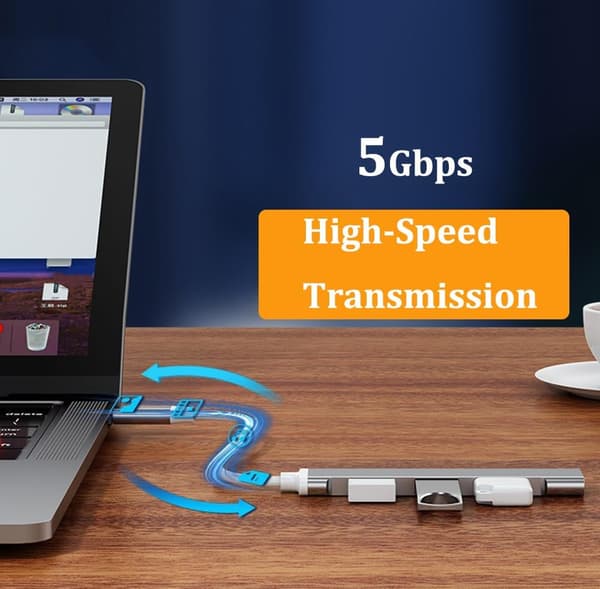 USB C Hub 4 porter, USB C til USB Hub, USB C Splitter, USB C Splitter til USB 3.0 Hub, Kompatibel med Mac Pro, iPad Pro, Chromebook, Pixelbook, Surface